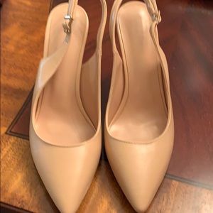 Tan sling back heels size 8